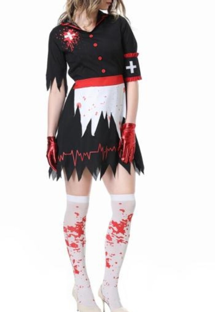 Zwart Bebloed Zusters Kostuum met Accessoires