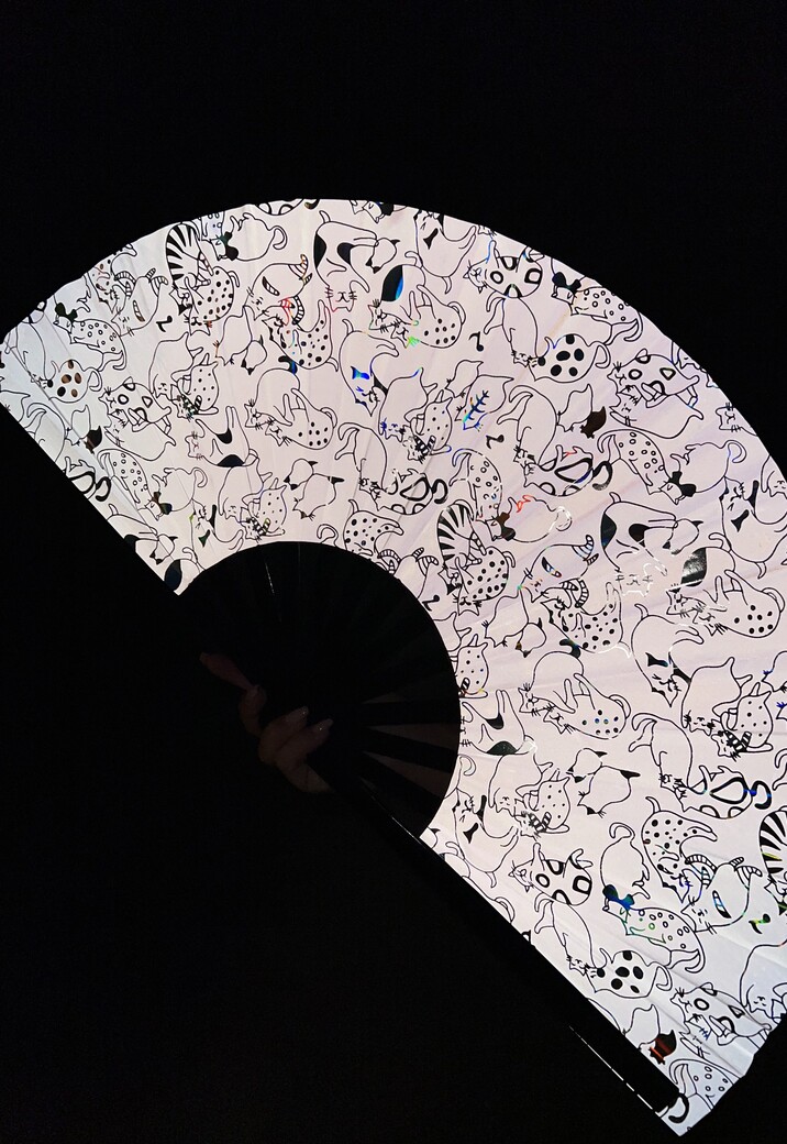 Reflecterende XXL Waaier met Katten Print