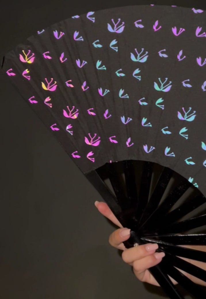 XXL Waaier met Reflecterende Planten Print