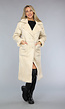 Lange Beige Trenchcoat met Teddy Voering en Knopen