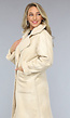 Lange Beige Trenchcoat met Teddy Voering en Knopen