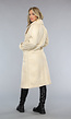 Lange Beige Trenchcoat met Teddy Voering en Knopen