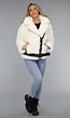 Witte Faux Fur Winterjas met Riem