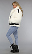 Witte Faux Fur Winterjas met Riem