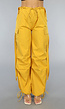 Mosterd Gele Parachute Broek met Zakken