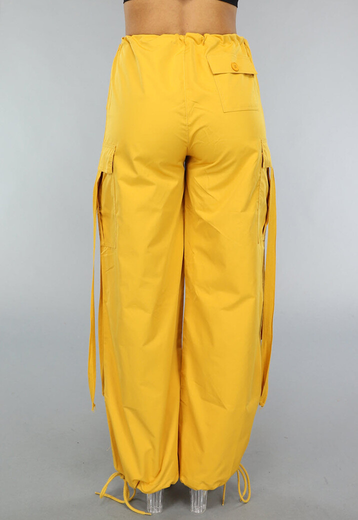 Mosterd Gele Parachute Broek met Zakken