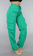 Groene Cargo Jogger met Stretch en Zakken