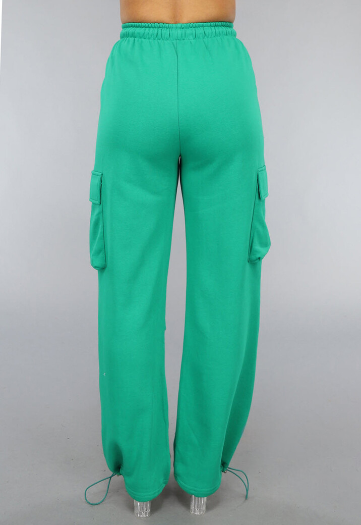 Groene Cargo Jogger met Stretch en Zakken