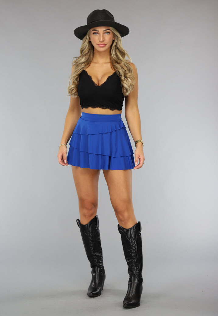 Blauw Gelaagd Sport Rokje met Ingewerkt Broekje