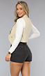 Beige Gilet met Knopen