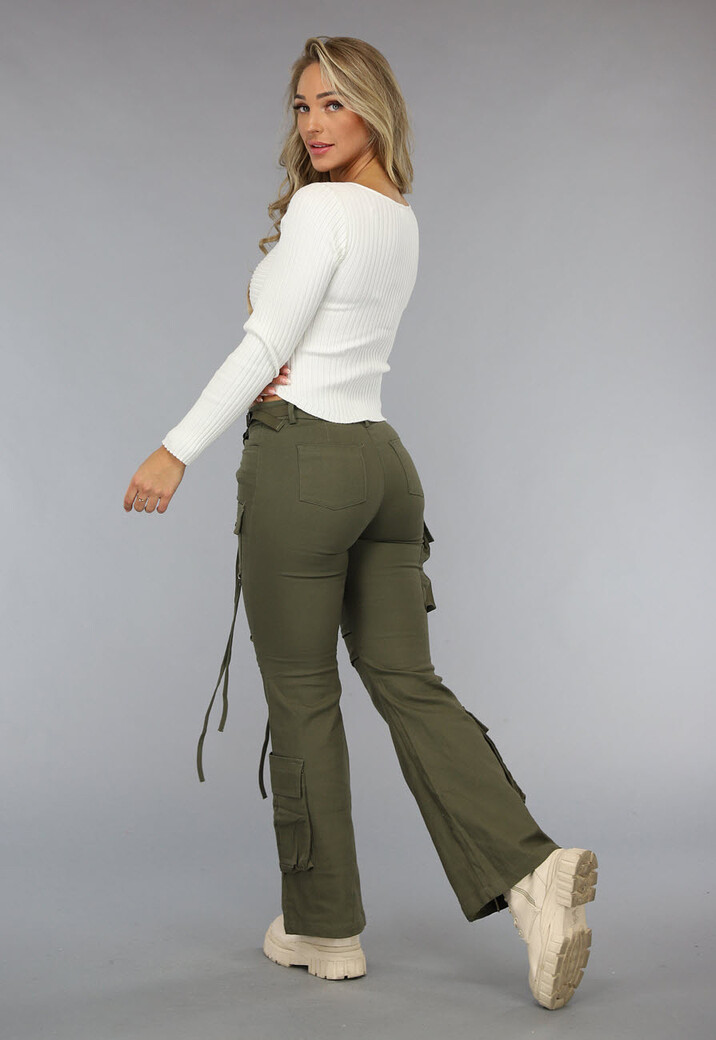 Longsleeve Rib Top in Gebroken Wit