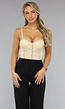 Glitter Korset Look Bustier in Beige