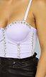 Glitter Korset Look Bustier in Lila