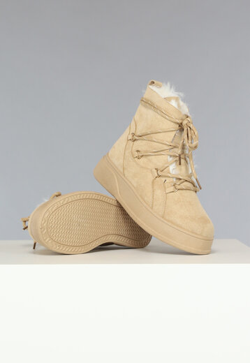 SALE50 Khaki Snowboots met Sneaker Look