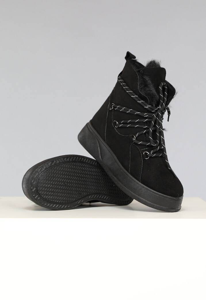 Zwarte Winter Boots met Sneaker Look