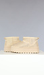 Lage Beige Winter Boots met Strass en Plateau Zool