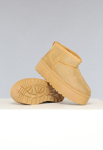 OP=OP.14.AV Lage Camel Snowboots met Strass