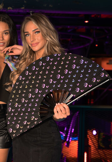 XXL Waaier met Reflecterende Planten Print