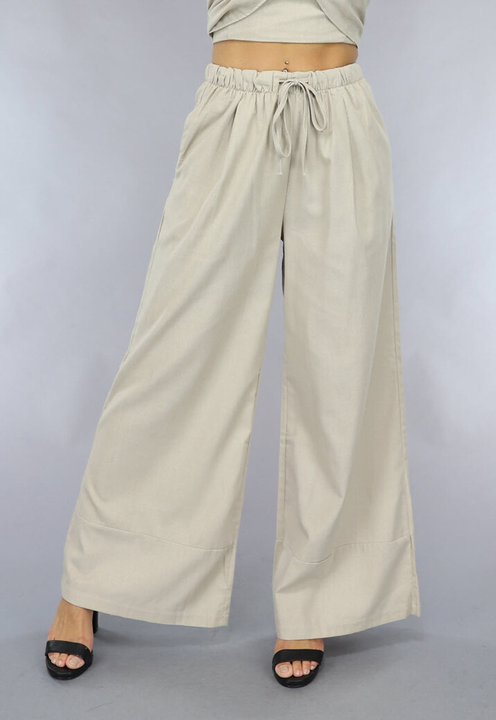 Wide Leg Linnenlook Broek