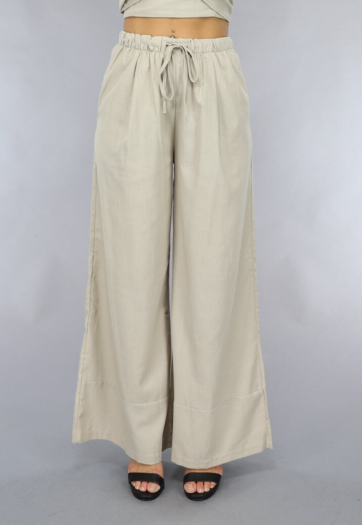 Wide Leg Linnenlook Broek