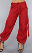 Rode Wijde Parachute Broek met Zakken