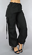 Zwarte Parachute Cargo Broek met Zakken