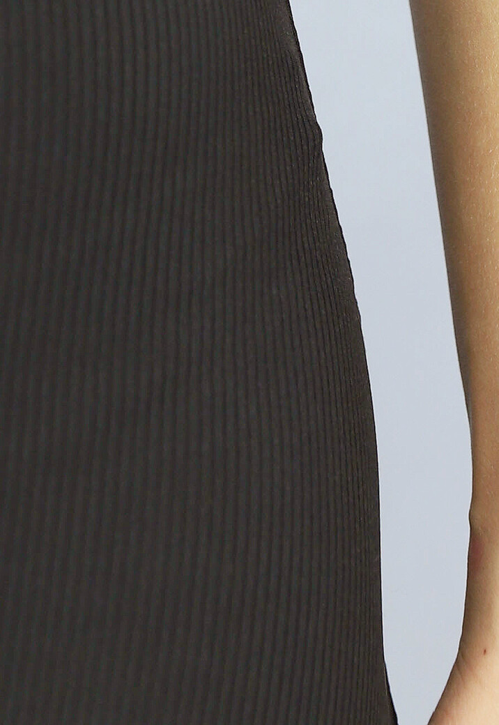 Zwarte One Shoulder Ribstof Jumpsuit