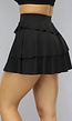 Zwart Gelaagd Sport Rokje met Ingewerkt Broekje