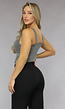 Grijze Stretch Top met Overslag en Push Up