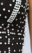 Zwarte Voorgevormde Glitter Top met Korset Look