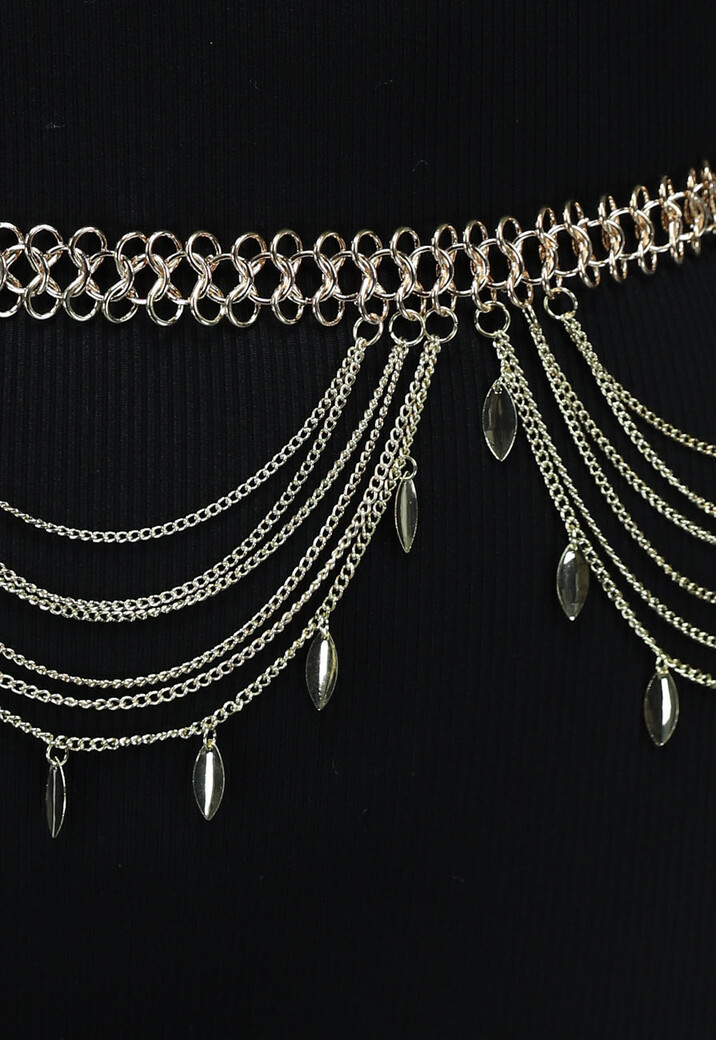 Gouden Layered Heupriem met Bedeltjes