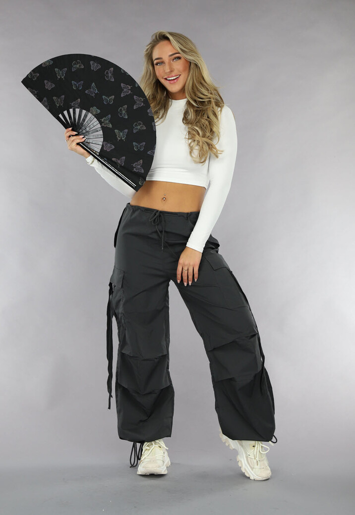 XXL Waaier met Reflecterende Vlinder Print