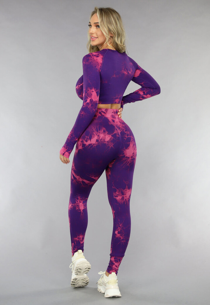 2-Delige Paarse Sportset met Print