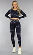 2-Delige Donkerblauwe Sportset met Print
