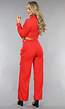 Wide Leg Cargo Two Piece in Rood