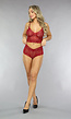 Bordeaux Rode Kanten Brazilian Lingerie Set