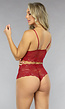 Bordeaux Rode Kanten Brazilian Lingerie Set