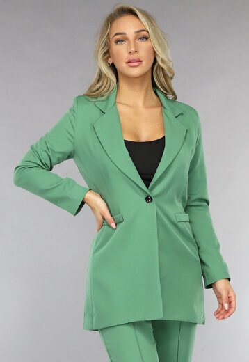 OP=OP.13.S Classy Halflange Blazer in Sage Groen