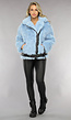 Blauwe Faux Fur Winterjas met Riem