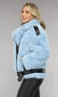 Blauwe Faux Fur Winterjas met Riem