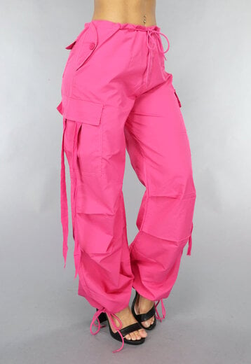 NEW0811 Roze Parachute Utility Broek