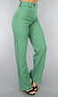 Rechte Pantalon met Biesje in Sage Groen