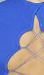 Cropped Kobalt Blauw Rib Topje met Open Rug