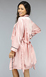 Roze Satijnen 3-Piece Pyjama met Kimono