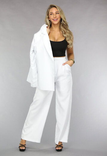 OP=OP! Witte Wide Leg Matching Pantalon Set