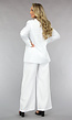 Witte Wide Leg Matching Pantalon Set