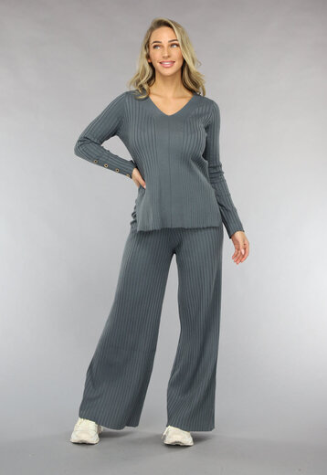 OP=OP.14.AV Grijze Wide Leg Stretch Twinset