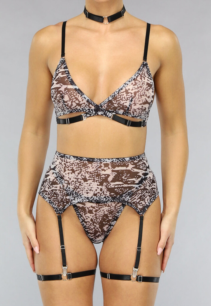 Mesh Lingerie Set met Camouflage Print