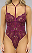 Aubergine Lingerie Body met Hals Detail