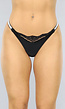 Velvet G String met Kanten Details en Strass